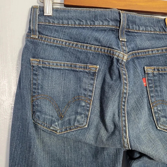 Levi's Curvy 529 Size 12 Classic Medium Wash Blue Bootcut Denim Jeans - Picture 6 of 12